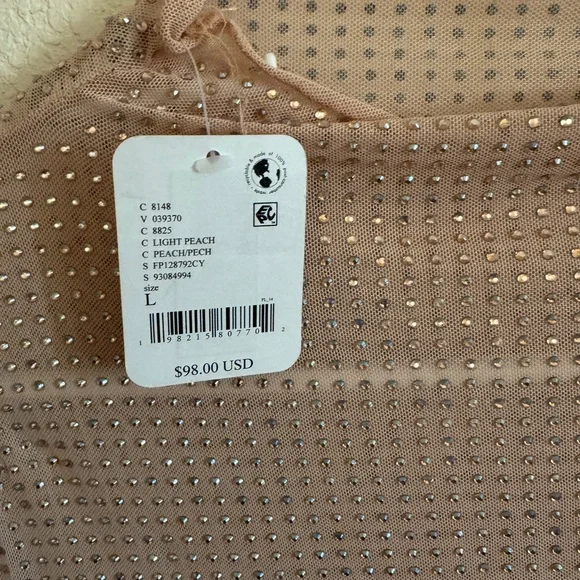 Intimately Free People | Dance All Night Top | Peach | L | Night-Out Sheer - Picture 3 of 7